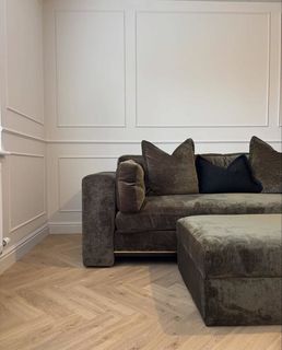 spent the past few days panelling our living room 🛋️🤍 #mystoryhome

dfs Brompton sofa in shade Olive