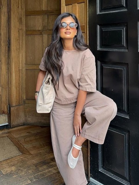 ASOS DESIGN washed tee in washed mink - part of a set