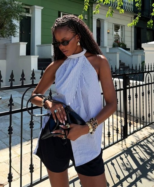ASOS DESIGN deconstructed sleeveless shirt in stripe