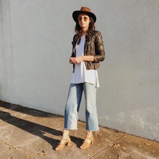 Shermineh - Cargo Leather Biker Jacket