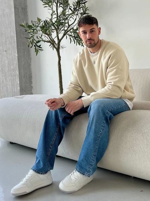 ASOS DESIGN relaxed boxy sweatshirt in beige