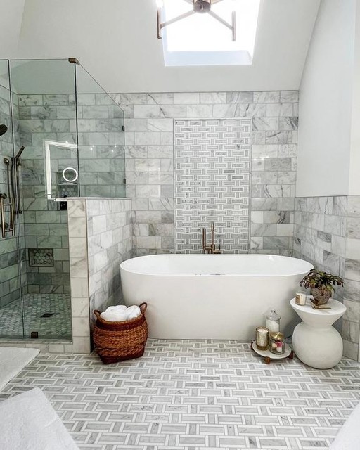 Ocean White Polished Marble Tile | Floor and Decor