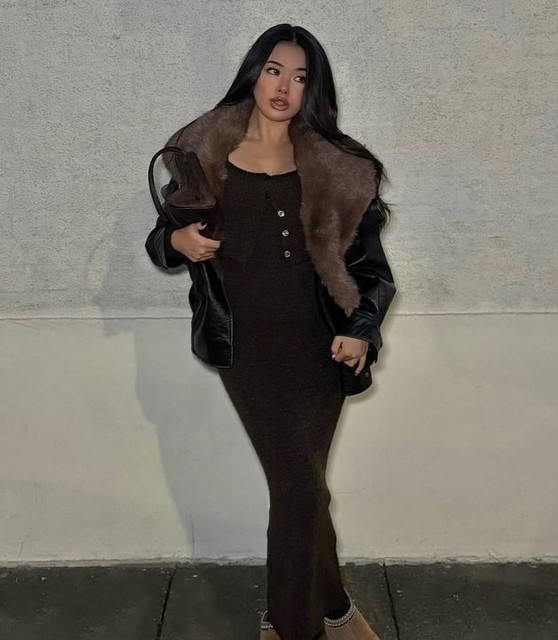 ASOS DESIGN leather look shawl collar faux fur collar bomber jacket in black