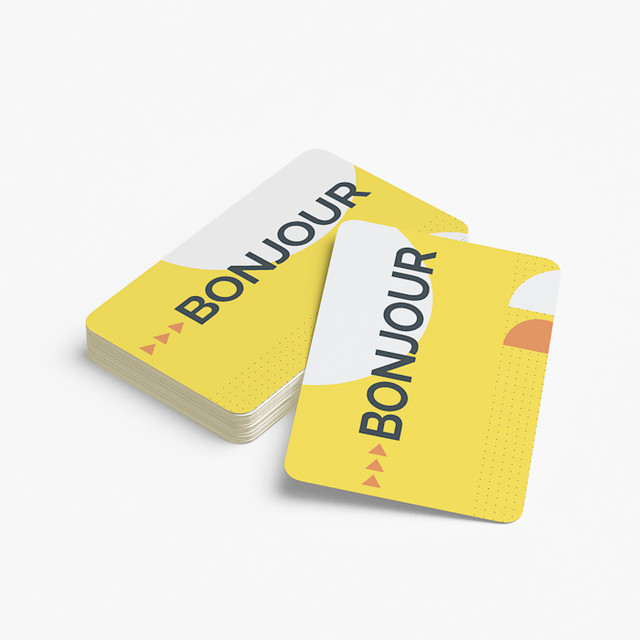 Cartes de visite aux coins arrondis