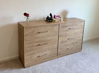Stella Natural Dresser 6 Drawer Storage | Living Spaces Stella Natural Dresser 6 Drawer Storage | Living Spaces