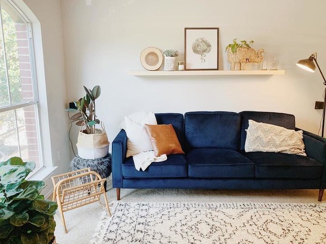 Fairfax Denim Velvet 90 Sofa Living Spaces Fairfax Denim Velvet 90 Sofa Living, Navy Velvet Sofa