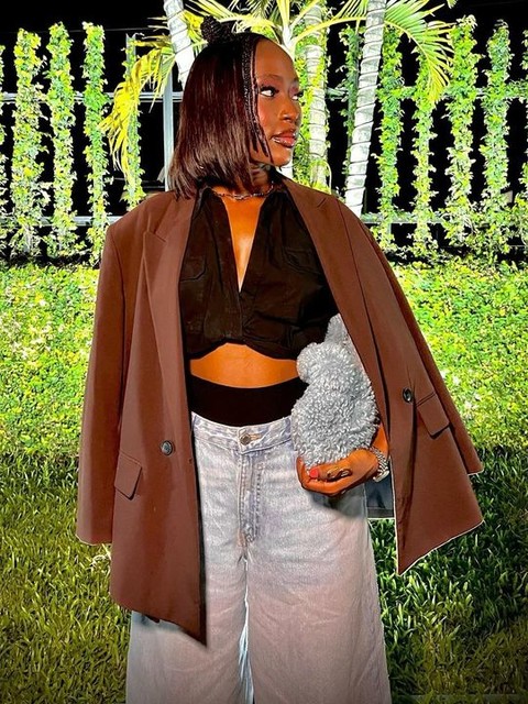 Glamorous faux fur slouchy shoulder bag in brown