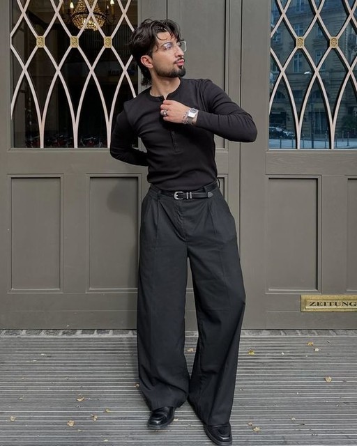 ASOS DESIGN muscle fit long sleeve t-shirt with henley neck in black rib