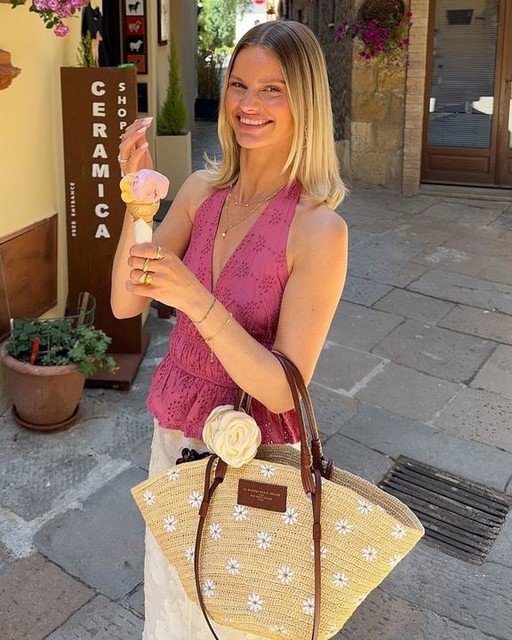 Stradivarius Embroidered halterneck top in light pink