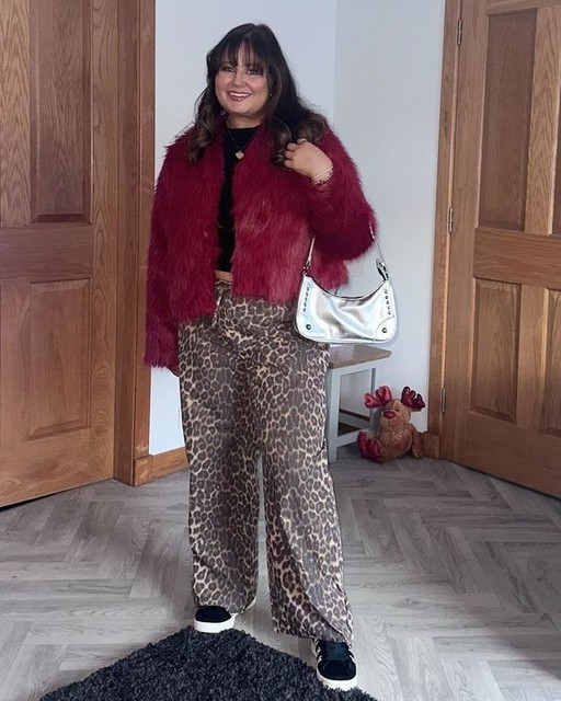 ASOS DESIGN cotton poplin wide leg trousers in leopard print