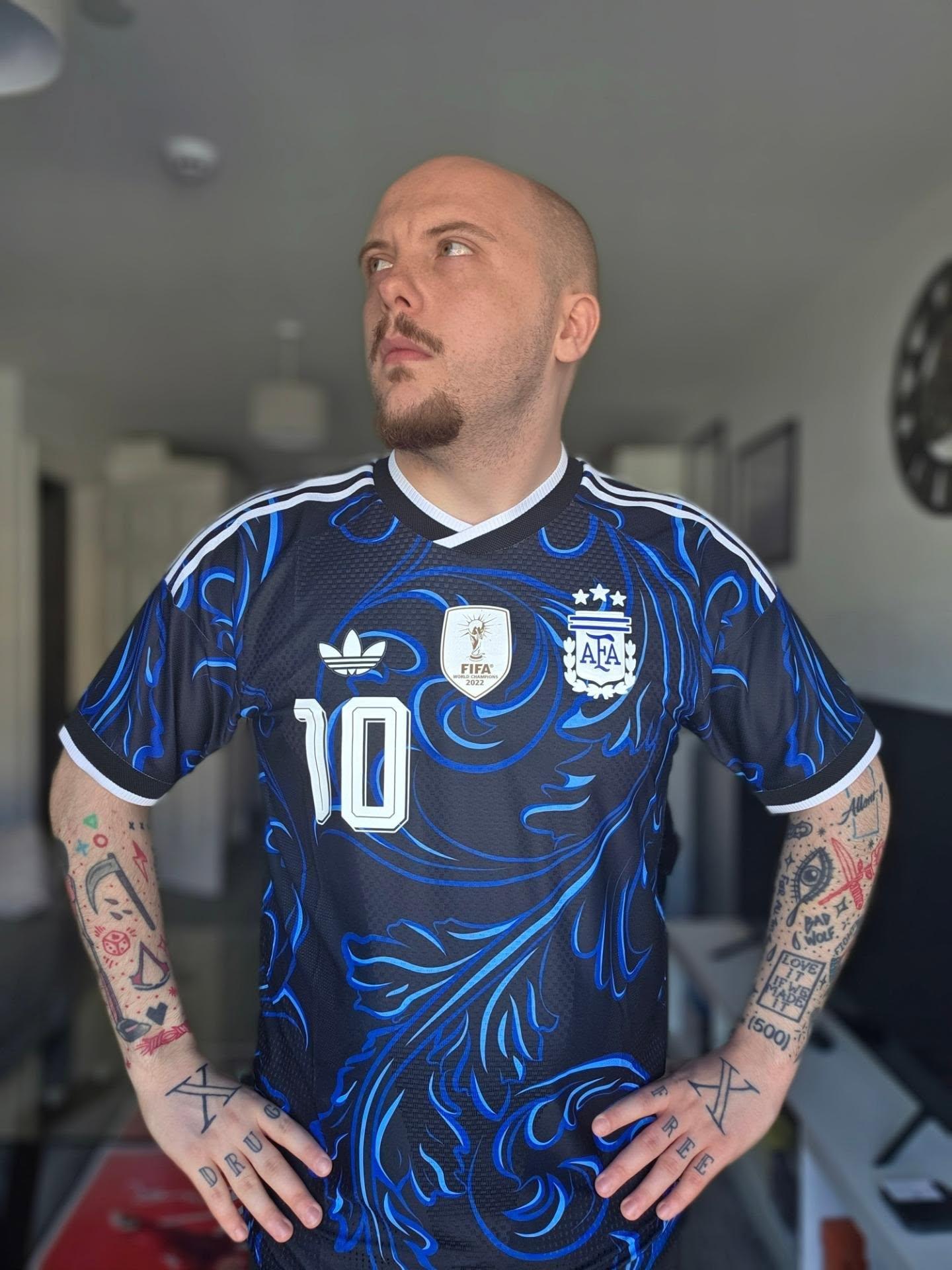 adidas Argentina 26 Away Authentic Messi Jersey - Black | Free