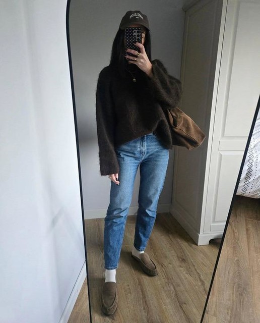 ASOS DESIGN Mellow premium loafer mules in chocolate suede