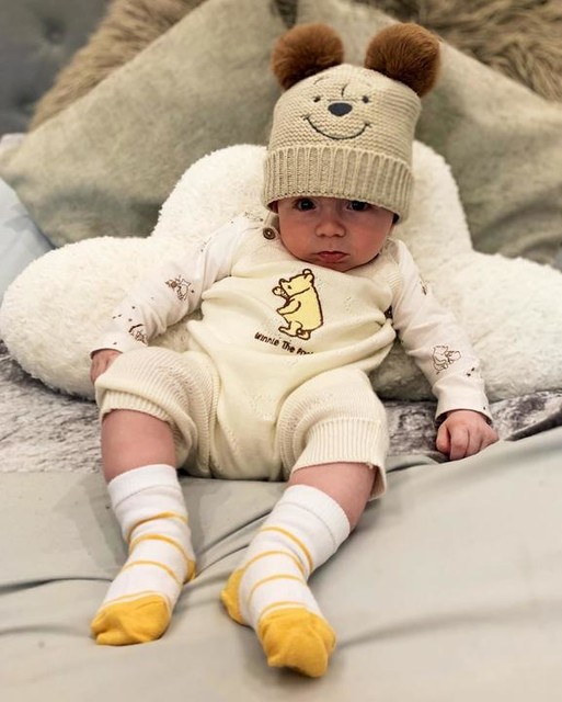 Disney Winnie The Pooh Cream Double Bobble Hat And Mittens Set Kids George At Asda