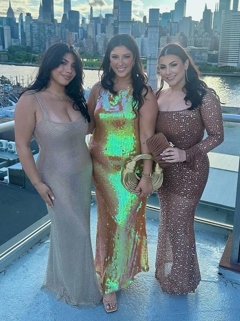 ASOS DESIGN iridescent sequin high neck maxi dress with open back in bronze