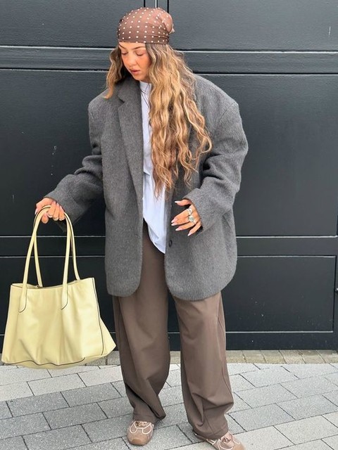 Topshop Petite brushed wool blazer in grey