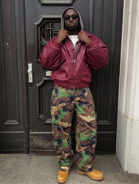 ASOS DESIGN oversized bomber jacket in burgundy