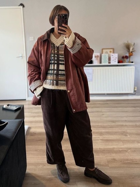 ASOS DESIGN waxed cinched waist jacket with contrast collar in plum 