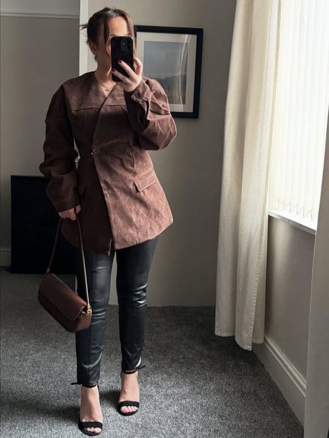 Topshop faux leather drainpipe skinny pants in black