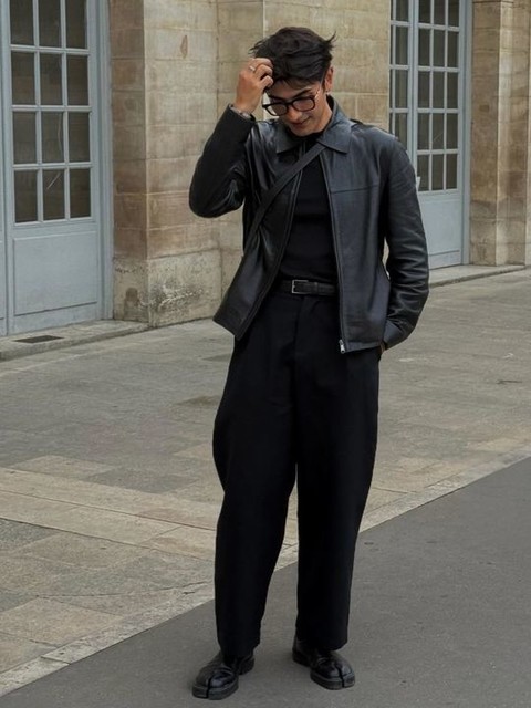 ASOS DESIGN smart baggy balloon fit trousers in black