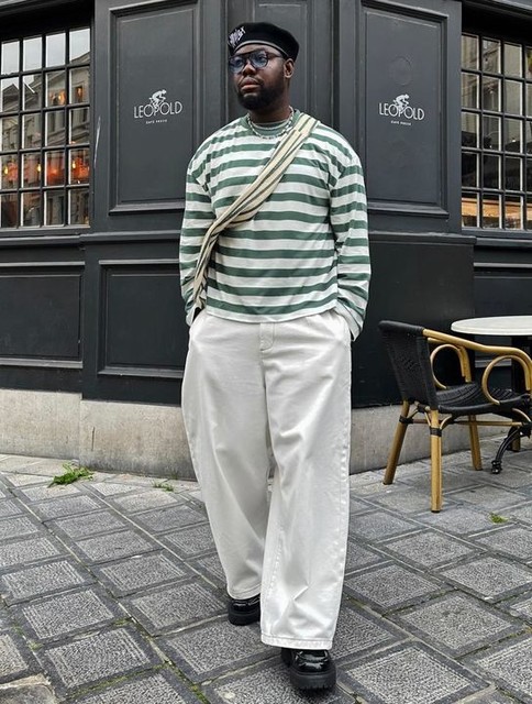 ASOS DESIGN heavyweight boxy oversized long sleeve T-shirt in green stripe