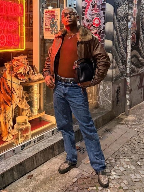 ASOS DESIGN penny loafers in khaki leather with faux snake print