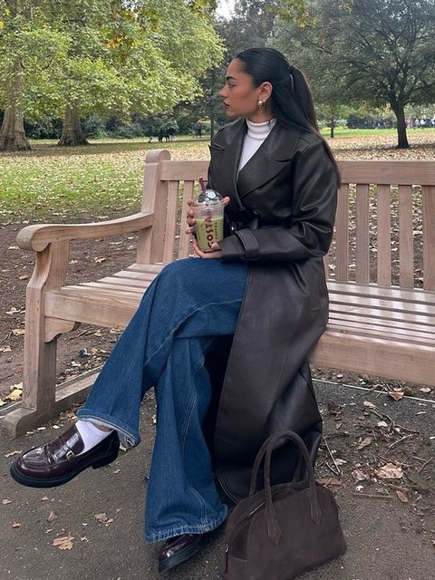 Glamorous Wide Fit loafers with buckle detail in burgundy