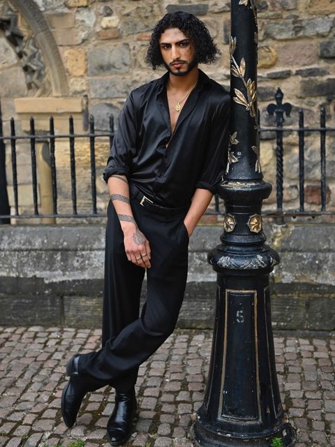 ASOS DESIGN wide leg pleated dress pants with half elastic waistband in black