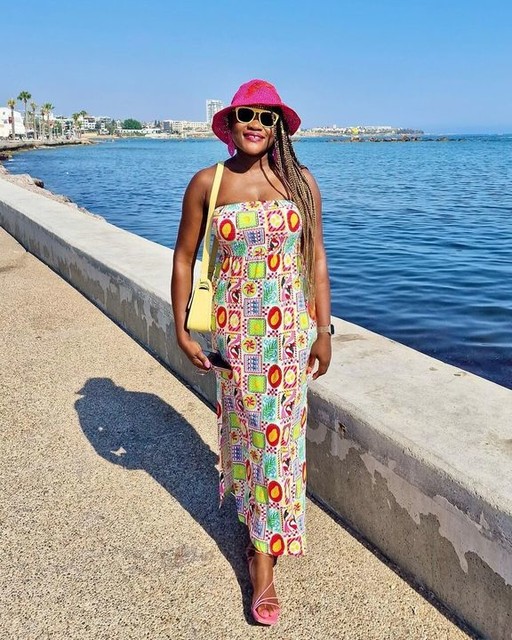 Threadbare bandeau midi dress with shirred bust in postcard print