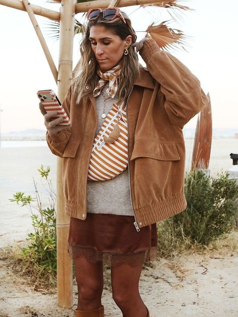 ASOS DESIGN lace trim satin mini skirt in chocolate