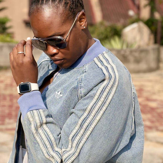 adidas STADIUM WASHED DENIM LOOSE FIT JACKET - Blue | Free