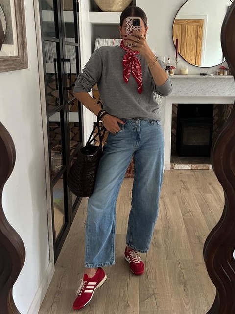 ARKET long sleeve t-shirt in grey melange