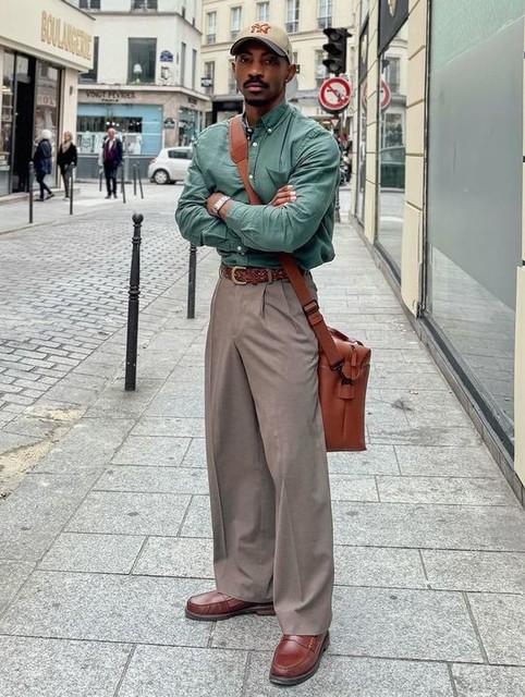ASOS DESIGN penny loafer in tan leather