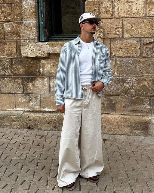 ASOS DESIGN super baggy linen blend trousers in stone