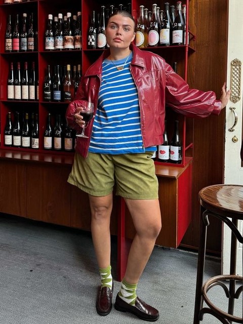 Topshop faux suede longline short in green