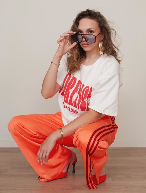 ASOS DESIGN oversized t-shirt with florence graphic in white