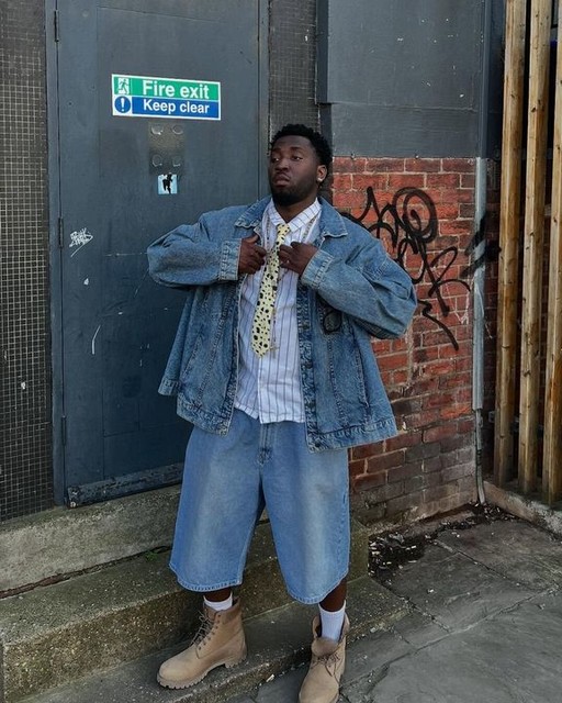 ASOS DESIGN oversized trucker jacket in mid wash blue