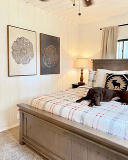 Coleman Beige King Wood Panel Bed | Adjustable Base
