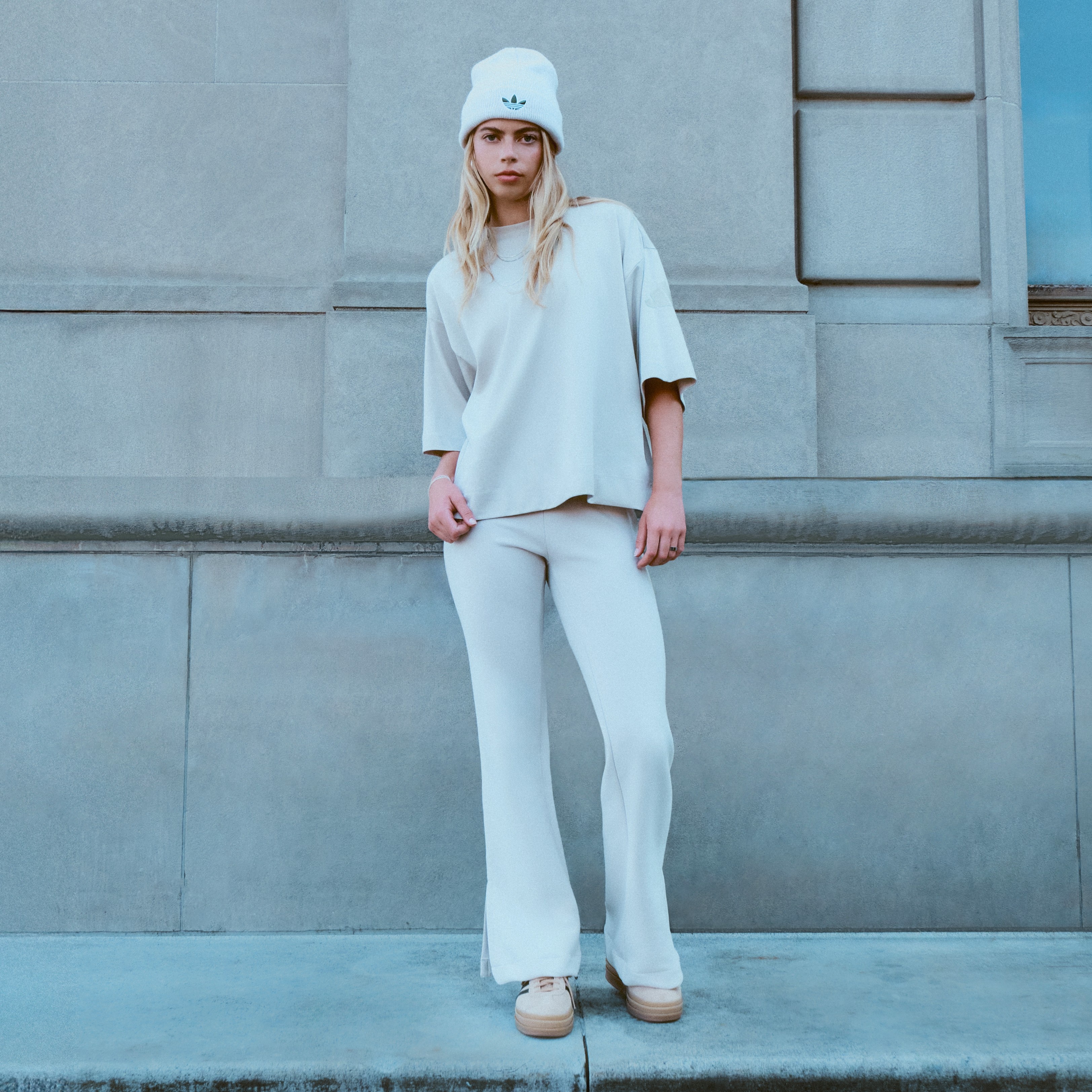 adidas Soft Lux Flared Pants - Beige | Free Shipping with adiClub