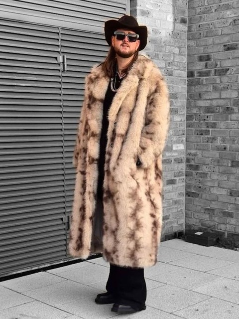 Reclaimed Vintage unisex faux fur maxi coat in snow leopard