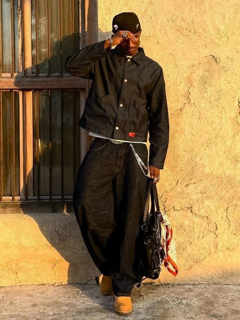 ASOS DESIGN co-ord harrington denim jacket in dark rinse wash with red stitch 