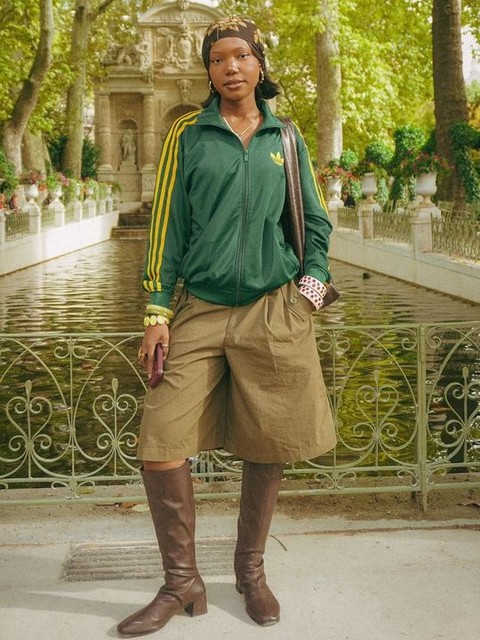 adidas Originals Firebird Loose track top in green