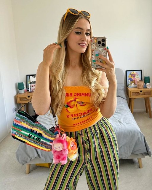 Topshop striped linen pants in multi
