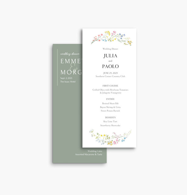 Wedding Menus