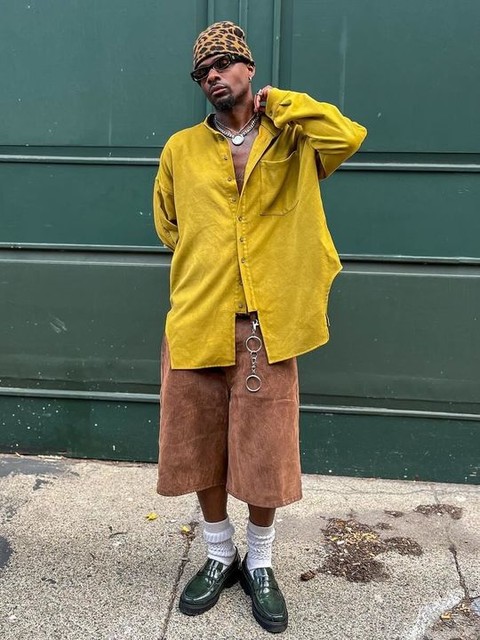 ASOS DESIGN long length denim jorts in tan