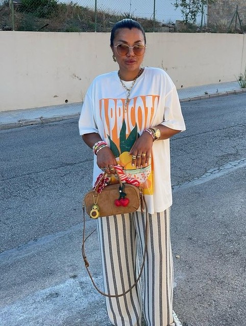 ASOS DESIGN oversized t-shirt with apricot fruit graphic in cream