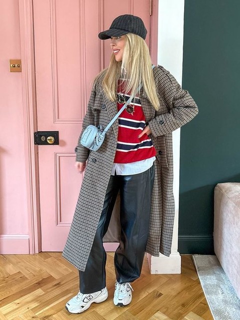 & Other Stories pin stripe cap in dark grey