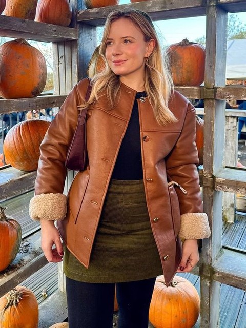 ASOS DESIGN collarless borg bonded jacket in tan