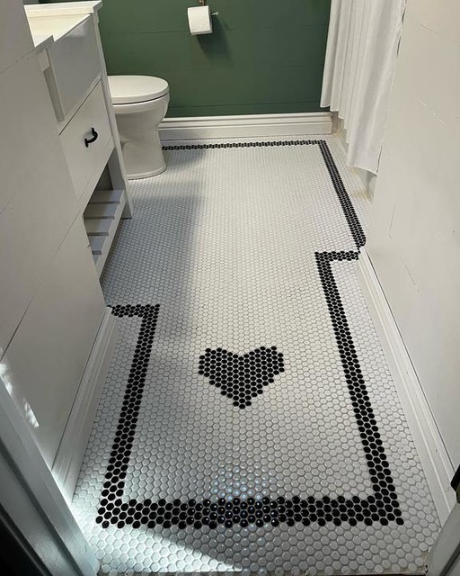 Raven Penny Mixed Finish Porcelain Mosaic