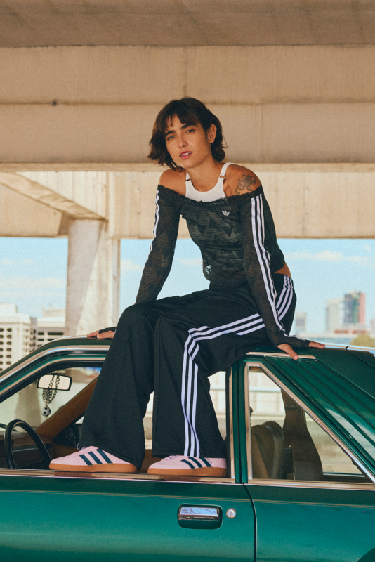 adidas LACE BARDOT TOP - Black | Free Shipping with adiClub