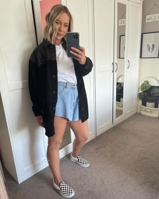 cream checkered vans